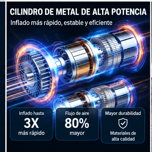 Infografía publicitaria del cilindro y las prestaciones indicadas por el diseño